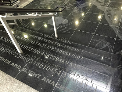 Pi written out on the stairs